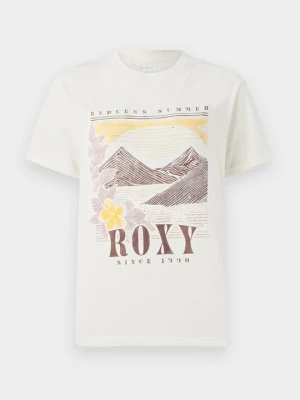 T-shirt z nadrukiem Roxy mleczny
