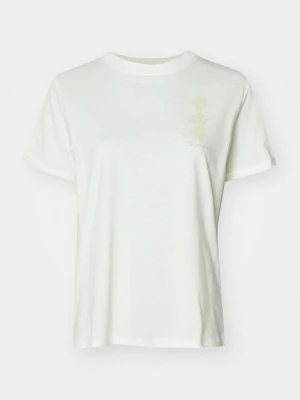 T-shirt z nadrukiem Roxy mleczny