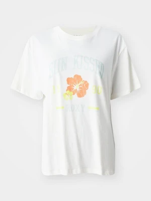 T-shirt z nadrukiem Roxy mleczny