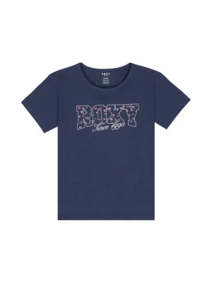 T-shirt z nadrukiem Roxy niebieski