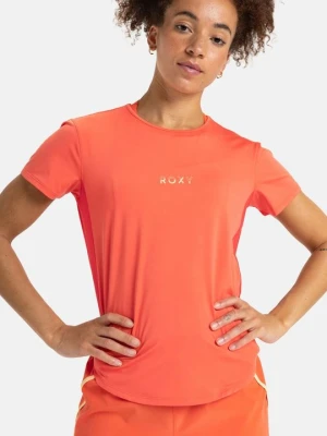 T-shirt z nadrukiem Roxy pomarańczowy