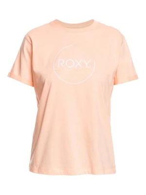 T-shirt z nadrukiem Roxy różowy