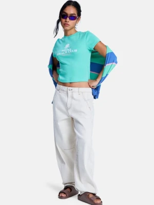T-shirt z nadrukiem Roxy zielony