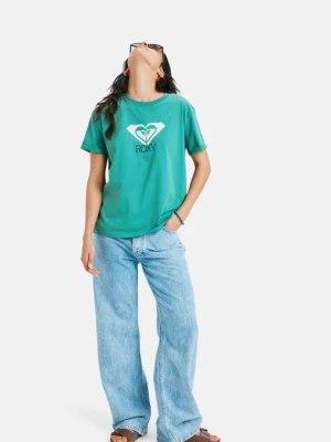 T-shirt z nadrukiem Roxy zielony