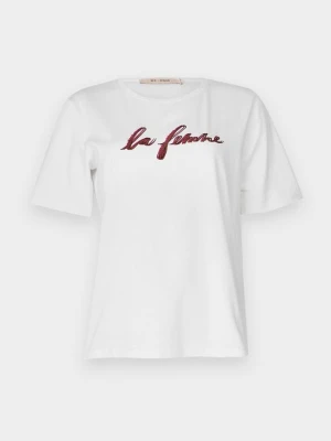 T-shirt z nadrukiem Rue De Femme mleczny