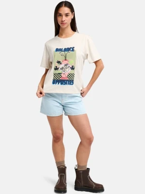 T-shirt z nadrukiem RVCA mleczny
