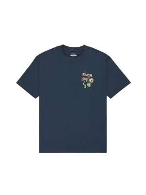 T-shirt z nadrukiem RVCA niebieski