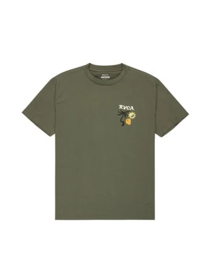 T-shirt z nadrukiem RVCA zielony melanż