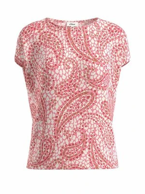 T-shirt z nadrukiem s.Oliver różowy