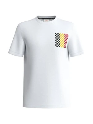 T-shirt z nadrukiem s.Oliver mleczny