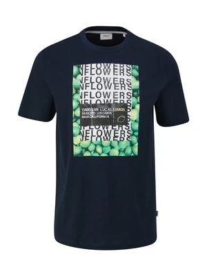 T-shirt z nadrukiem s.Oliver granatowy