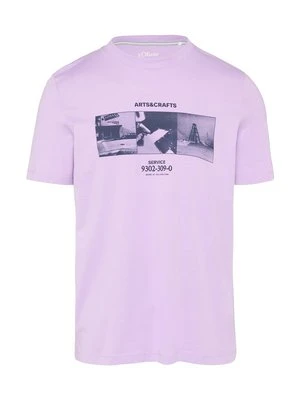 T-shirt z nadrukiem s.Oliver fioletowy