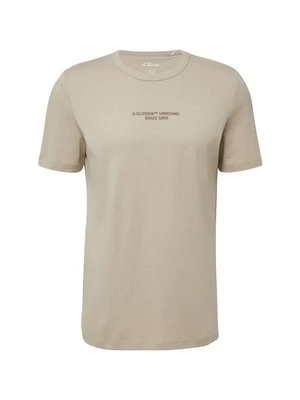 T-shirt z nadrukiem s.Oliver ochra