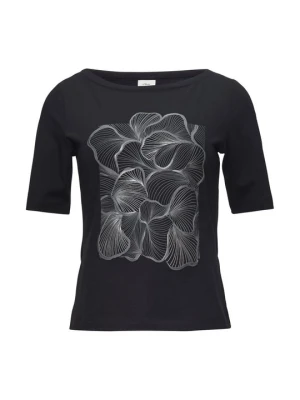 T-shirt z nadrukiem s.Oliver antracytowy