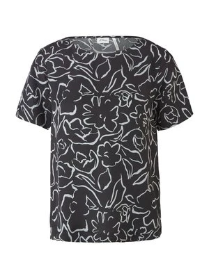 T-shirt z nadrukiem s.Oliver czarny