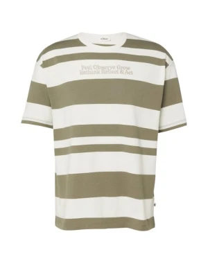 T-shirt z nadrukiem s.Oliver oliwkowy