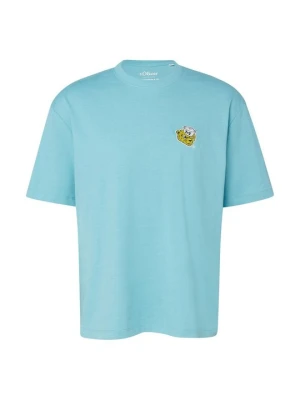 T-shirt z nadrukiem s.Oliver turkusowy