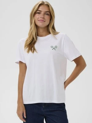 T-shirt z nadrukiem Saint Tropez biały