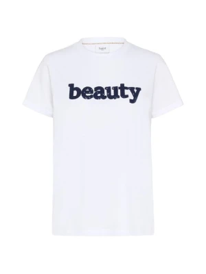 T-shirt z nadrukiem Saint Tropez mleczny