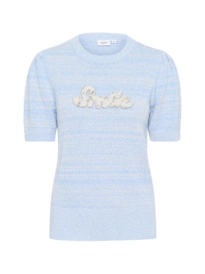 T-shirt z nadrukiem Saint Tropez niebieski melanż