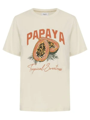 T-shirt z nadrukiem Saint Tropez piaskowy