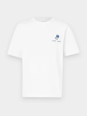 T-shirt z nadrukiem Samsøe Samsøe biały