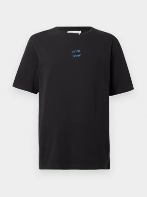 T-shirt z nadrukiem Samsøe Samsøe czarny