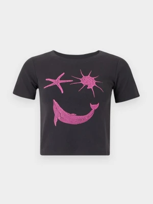 T-shirt z nadrukiem Santa Cruz czarny