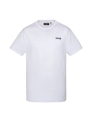 T-shirt z nadrukiem Schott biały