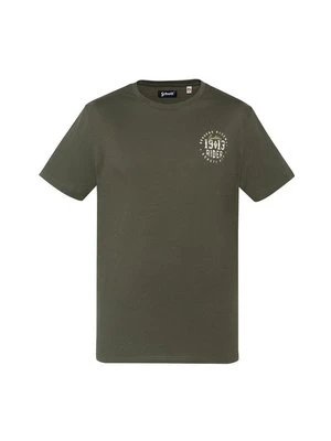 T-shirt z nadrukiem Schott zielony