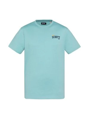 T-shirt z nadrukiem Schott niebieski