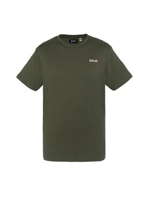 T-shirt z nadrukiem Schott khaki