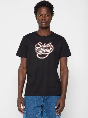 T-shirt z nadrukiem Schott czarny