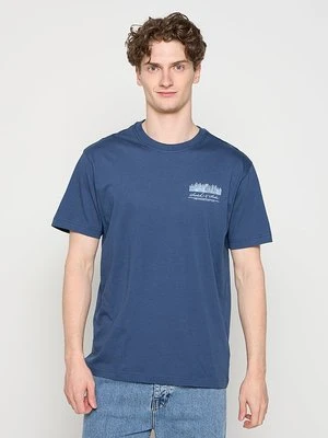 T-shirt z nadrukiem Scotch & Soda błękit królewski
