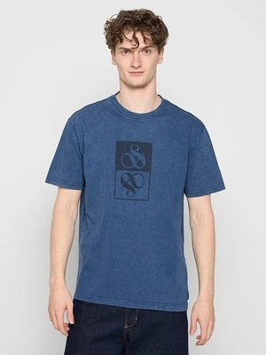 T-shirt z nadrukiem Scotch & Soda błękit królewski