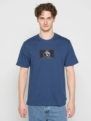 T-shirt z nadrukiem Scotch & Soda błękit królewski