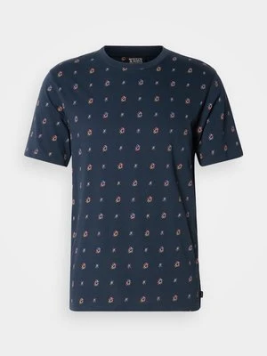 T-shirt z nadrukiem Scotch & Soda granatowy