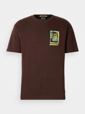 Zdjęcie produktu T-shirt z nadrukiem Scotch & Soda brązowy