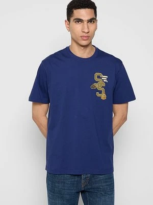 T-shirt z nadrukiem Scotch & Soda niebieski