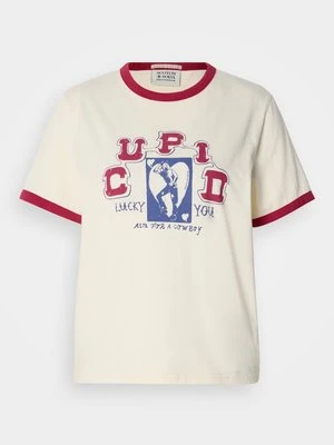 T-shirt z nadrukiem Scotch & Soda mleczny