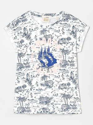 T-shirt z nadrukiem Scotch & Soda biały