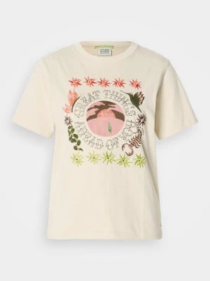 T-shirt z nadrukiem Scotch & Soda beżowy