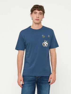 T-shirt z nadrukiem Scotch & Soda błękit królewski