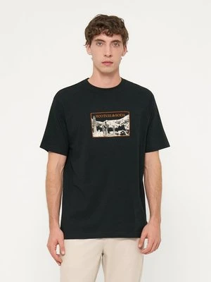 T-shirt z nadrukiem Scotch & Soda czarny