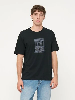 T-shirt z nadrukiem Scotch & Soda czarny
