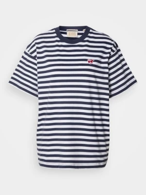 T-shirt z nadrukiem Scotch & Soda granatowy