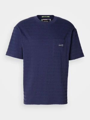 T-shirt z nadrukiem Scotch & Soda granatowy