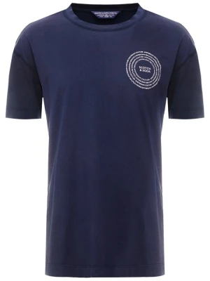 T-shirt z nadrukiem Scotch & Soda granatowy