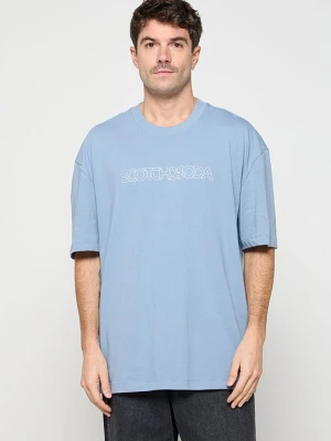 T-shirt z nadrukiem Scotch & Soda jasnoniebieski