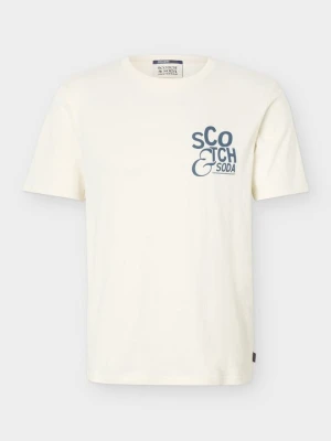 T-shirt z nadrukiem Scotch & Soda mleczny